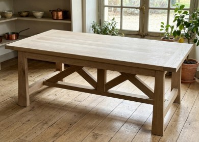 Table  à allonges CHARPENTIER - bois de chêne massif